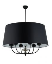 Narni oprawa wisząca 6xE14/60W chrom/czarny abażur